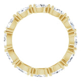 14K Gold Pear Natural Diamond Eternity Band – 5x3 mm Stones - Yellow Gold - view 2