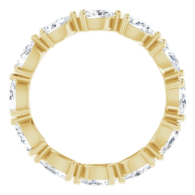 14K Gold Pear Natural Diamond Eternity Band – 5x3 mm Stones - Yellow Gold - view 2