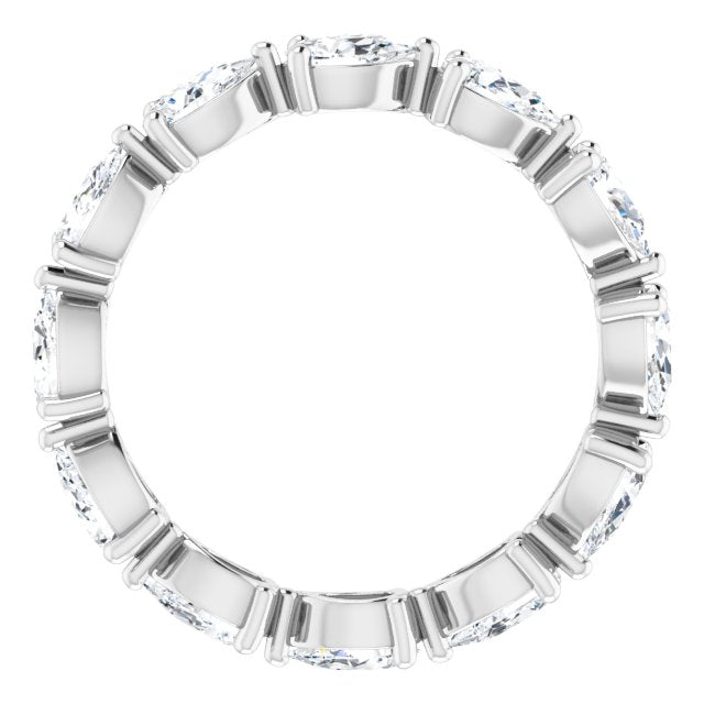 14K Gold Pear Natural Diamond Eternity Band – 5x3 mm Stones - White Gold - view 2