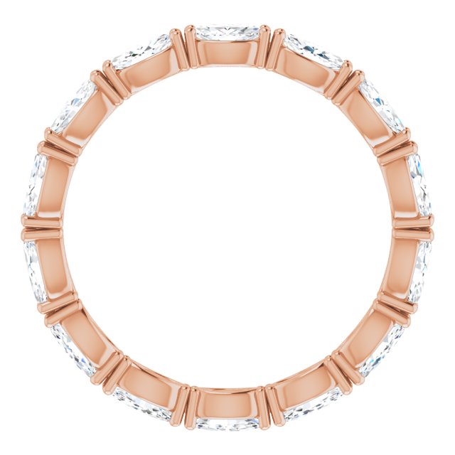 14K Gold Marquise Lab-Grown Diamond Eternity Band – 4.5x2.5 mm Stones - Rose Gold - view 2