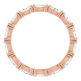 14K Gold Marquise Natural Diamond Eternity Band – 4.5x2.5 mm Stones - Rose Gold - view 2