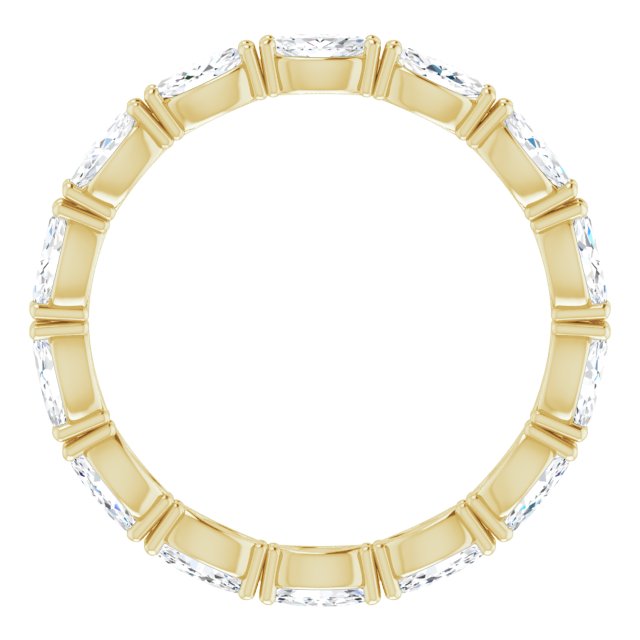 14K Gold Marquise Natural Diamond Eternity Band – 4.5x2.5 mm Stones - Yellow Gold - view 2