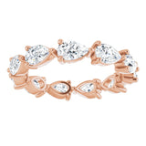 14K Gold Pear Lab-Grown Diamond Eternity Band – 5.5x3.5 mm Stones - Rose Gold - view 3