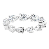 Platinum Pear Natural Diamond Eternity Band – 5.5x3.5 mm Stones - view 3