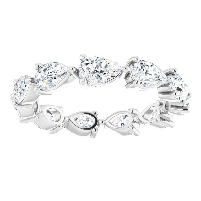 Platinum Pear Natural Diamond Eternity Band – 5.5x3.5 mm Stones - view 3