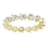 14K Gold Pear Natural Diamond Eternity Band – 4x3 mm Stones - Yellow Gold - view 3