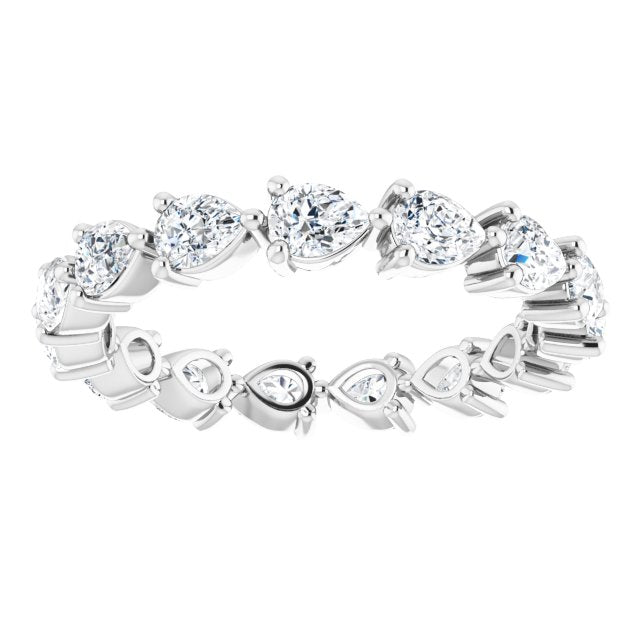 Platinum Pear Lab-Grown Diamond Eternity Band – 4x3 mm Stones - view 3