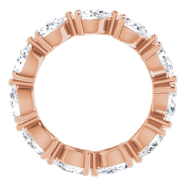 14K Gold Pear Lab-Grown Diamond Eternity Band – 6x4 mm Stones - Rose Gold - view 2