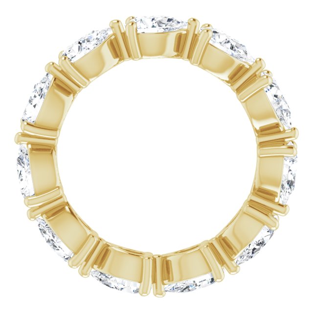 14K Gold Pear Lab-Grown Diamond Eternity Band – 6x4 mm Stones - Yellow Gold - view 2