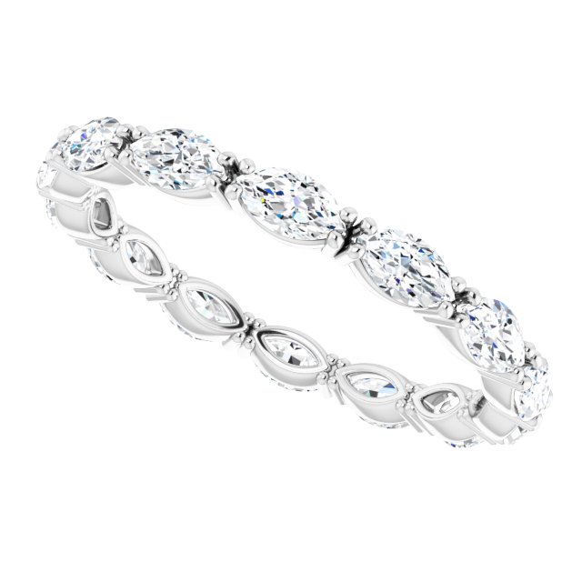 Platinum Marquise Natural Diamond Eternity Band – 4.5x2.5 mm Stones - view 5