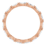 14K Gold Marquise Lab-Grown Diamond Eternity Band – 4.3x2.25 mm Stones - Rose Gold - view 2