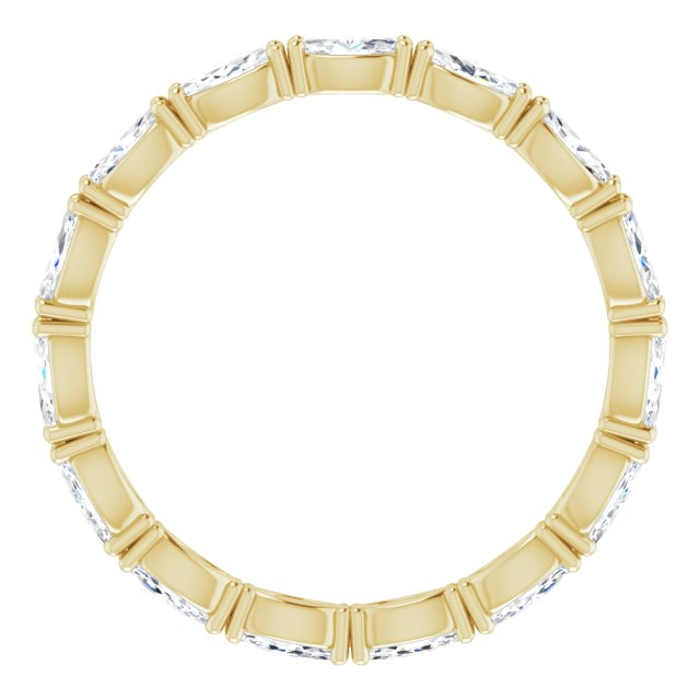 14K Gold Marquise Lab-Grown Diamond Eternity Band – 4.3x2.25 mm Stones - Yellow Gold - view 2