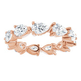 14K Gold Pear Lab-Grown Diamond Eternity Band – 6x4 mm Stones - Rose Gold - view 3