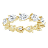 14K Gold Pear Lab-Grown Diamond Eternity Band – 6x4 mm Stones - Yellow Gold - view 3