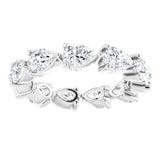 Platinum Pear Natural Diamond Eternity Band – 6x4 mm Stones - view 3
