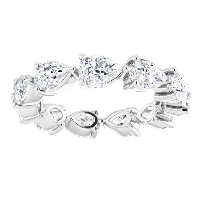 Platinum Pear Natural Diamond Eternity Band – 6x4 mm Stones - view 3