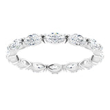Platinum Marquise Natural Diamond Eternity Band – 4.5x2.5 mm Stones - view 3