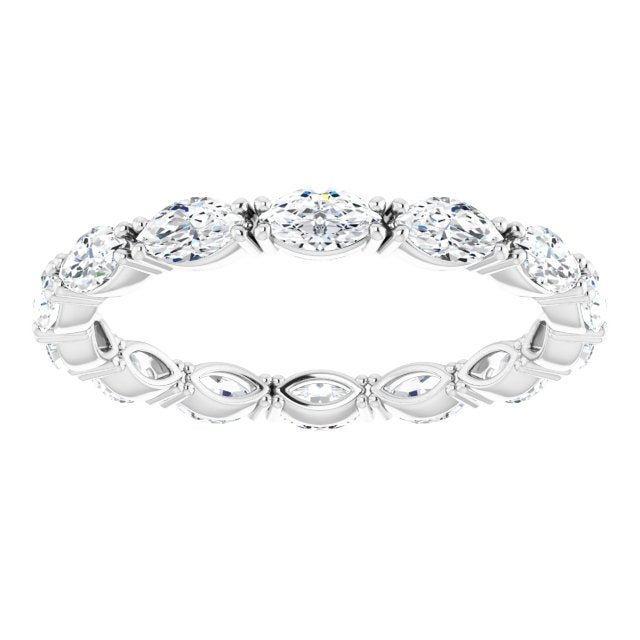 Platinum Marquise Natural Diamond Eternity Band – 4.5x2.5 mm Stones - view 3