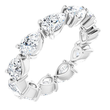 Platinum Pear Lab-Grown Diamond Eternity Band – 6x4 mm Stones