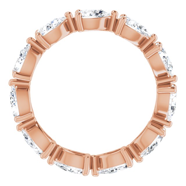 14K Gold Pear Natural Diamond Eternity Band – 5.5x3.5 mm Stones - Rose Gold - view 2