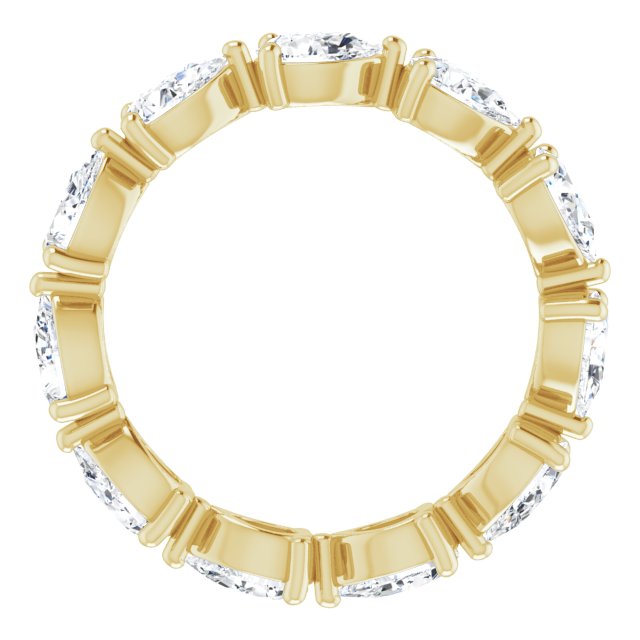 14K Gold Pear Natural Diamond Eternity Band – 5.5x3.5 mm Stones - Yellow Gold - view 2