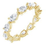 14K Gold Pear Lab-Grown Diamond Eternity Band – 5x3 mm Stones - Yellow Gold