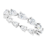 Platinum Pear Natural Diamond Eternity Band – 5x3 mm Stones - view 5