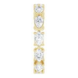 14K Gold Pear Natural Diamond Eternity Band – 5x3 mm Stones - Yellow Gold - view 4