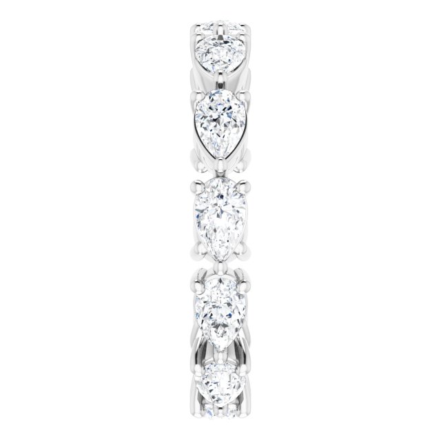 Platinum Pear Natural Diamond Eternity Band – 5x3 mm Stones - view 4