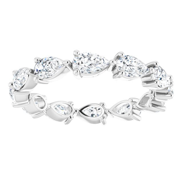Platinum Pear Lab-Grown Diamond Eternity Band – 5x3 mm Stones - view 3