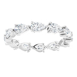 Platinum Pear Natural Diamond Eternity Band – 5x3 mm Stones - view 3