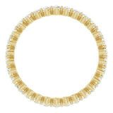14K Gold Round Natural Diamond Eternity Band – 2 mm Stones - Yellow Gold - view 2