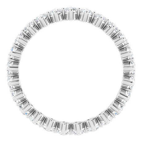 Platinum Round Natural Diamond Eternity Band – 2.5 mm Stones - view 2