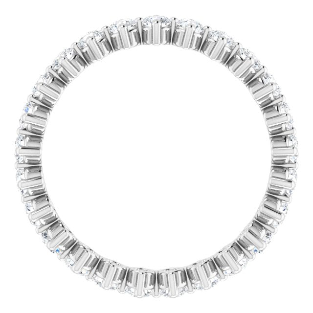 Platinum Round Natural Diamond Eternity Band – 2.5 mm Stones - view 2