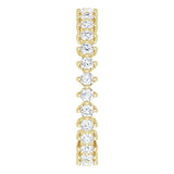14K Gold Round Natural Diamond Eternity Band – 2 mm Stones - Yellow Gold - view 4