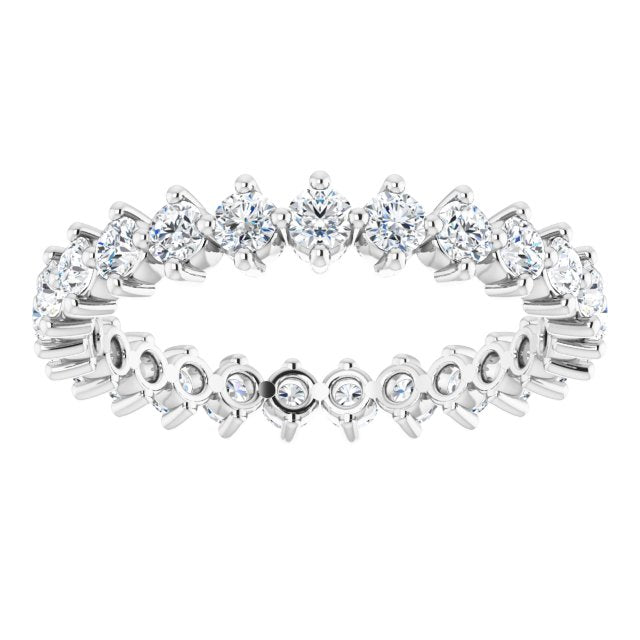Platinum Round Natural Diamond Eternity Band – 2.5 mm Stones - view 3