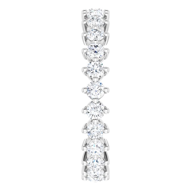 Platinum Round Natural Diamond Eternity Band – 2.5 mm Stones - view 4