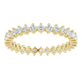 14K Gold Round Natural Diamond Eternity Band – 2 mm Stones - Yellow Gold - view 3