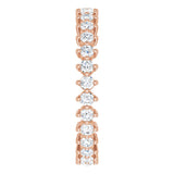 14K Gold Round Natural Diamond Eternity Band – 2 mm Stones - Rose Gold - view 4