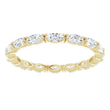 14K Gold Marquise Natural Diamond Eternity Band – 4x2 mm Stones - Yellow Gold - view 3