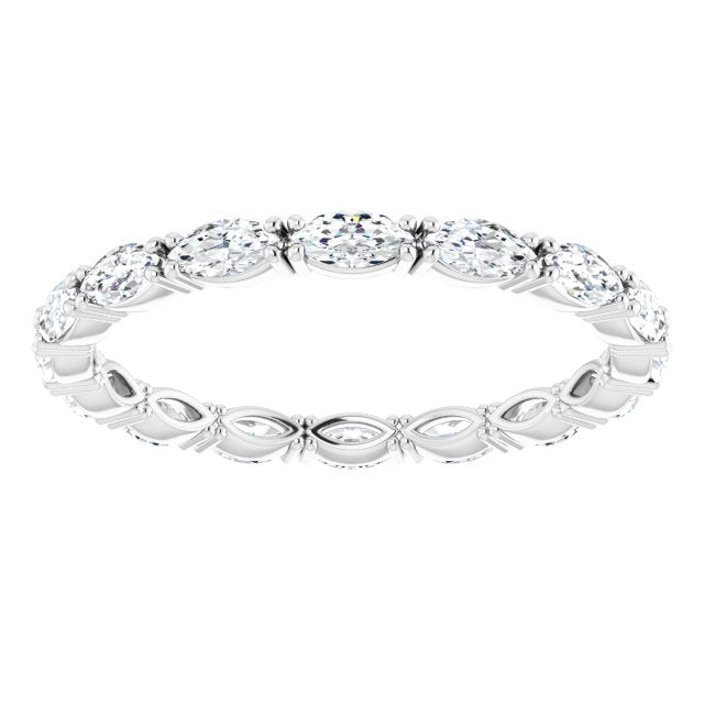 Platinum Marquise Lab-Grown Diamond Eternity Band – 4x2 mm Stones - view 3