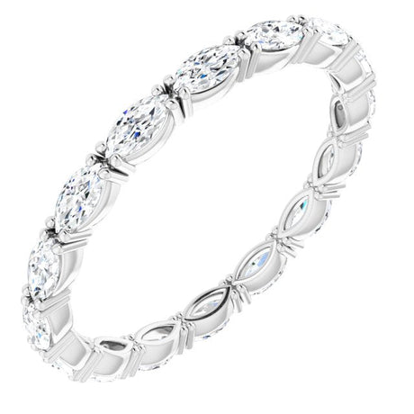 Platinum Marquise Natural Diamond Eternity Band – 4x2 mm Stones