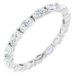 14K Gold Marquise Natural Diamond Eternity Band – 4x2 mm Stones - White Gold