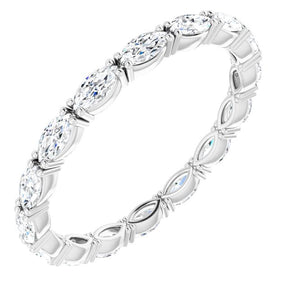 Platinum Marquise Lab-Grown Diamond Eternity Band – 4x2 mm Stones