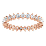 14K Gold Round Natural Diamond Eternity Band – 2.25 mm Stones - Rose Gold - view 3