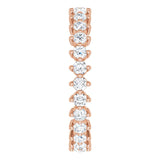 14K Gold Round Natural Diamond Eternity Band – 2.25 mm Stones - Rose Gold - view 4