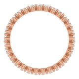 14K Gold Round Natural Diamond Eternity Band – 2 mm Stones - Rose Gold - view 2