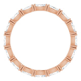14K Gold Marquise Lab-Grown Diamond Eternity Band – 4x2 mm Stones - Rose Gold - view 2