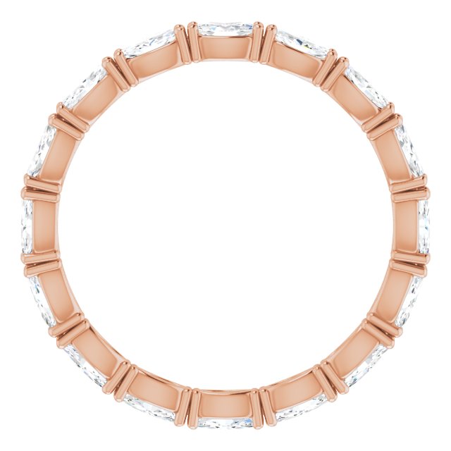 14K Gold Marquise Natural Diamond Eternity Band – 4x2 mm Stones - Rose Gold - view 2