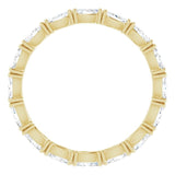 14K Gold Marquise Natural Diamond Eternity Band – 4x2 mm Stones - Yellow Gold - view 2